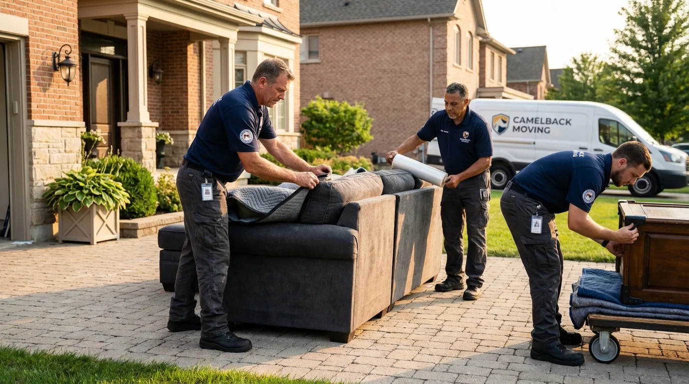 Large estate moving crew wrapping furniture in Horse Cave, KY